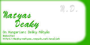 matyas deaky business card